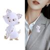 Blucome Krásné brože sedící kočky pro ženy Bílá Růžová Zvířata Mazlíčci Párty Kauzální Špendlíky Šperky Módní dárky