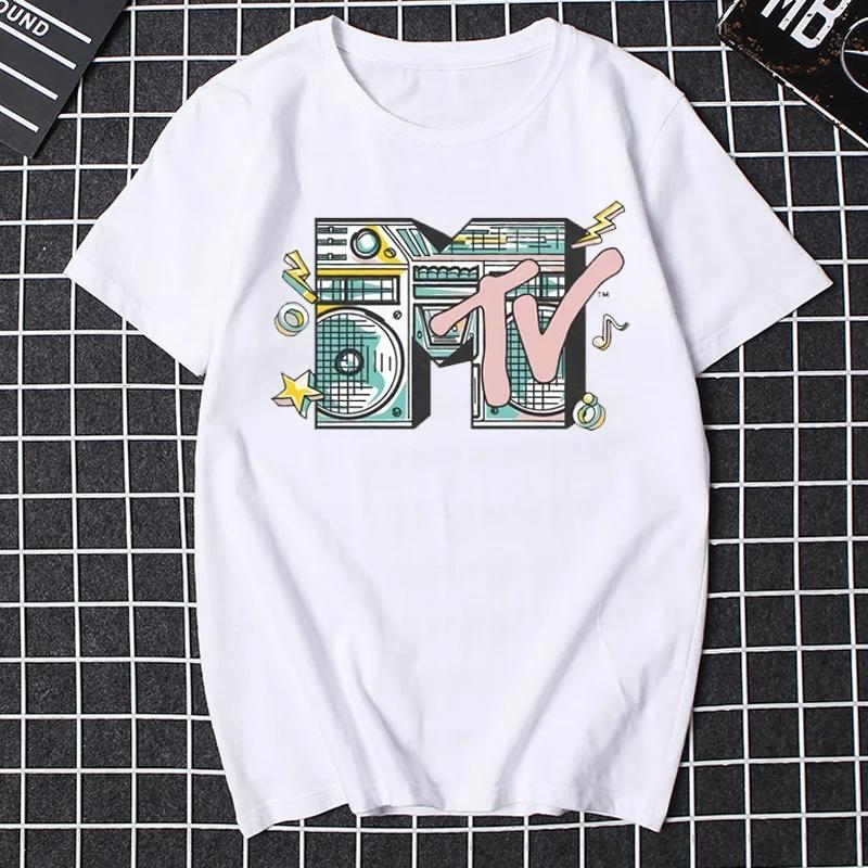 Pánské oblečení Retro tričko Vintage Rock Hip Hop Televizní tričko Léto Unisex Ležérní tričko Mtv Hudební televize Grafická trička Trička
