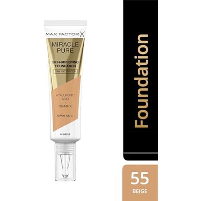 Fond De Teint - MAX FACTOR - Miracle Pure - 55 Beige - SPF30 - Tous Types De Peau