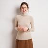 Women's 100% Cashmere High Neck Slimming Pullover Sweater - Solid Color, Warm, Versatile Knit Base Layer