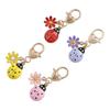 Compact Lightweight Key Holder with Lucky Charm and Flower Pattern for Travelers and Commuters Portable Keychain Set
