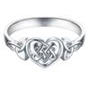 WOSIKATE Classic Heart-Shaped Celtic Knot Engagement Ring For Women  CopperPlated Fashion Jewellery Finger Ring
