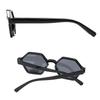 Funny Hexagonal Small Frame Sunglasses Hip-Hop Style UV400 Rivets Decoration Shades Leopard Blue Glasses for Women & Men