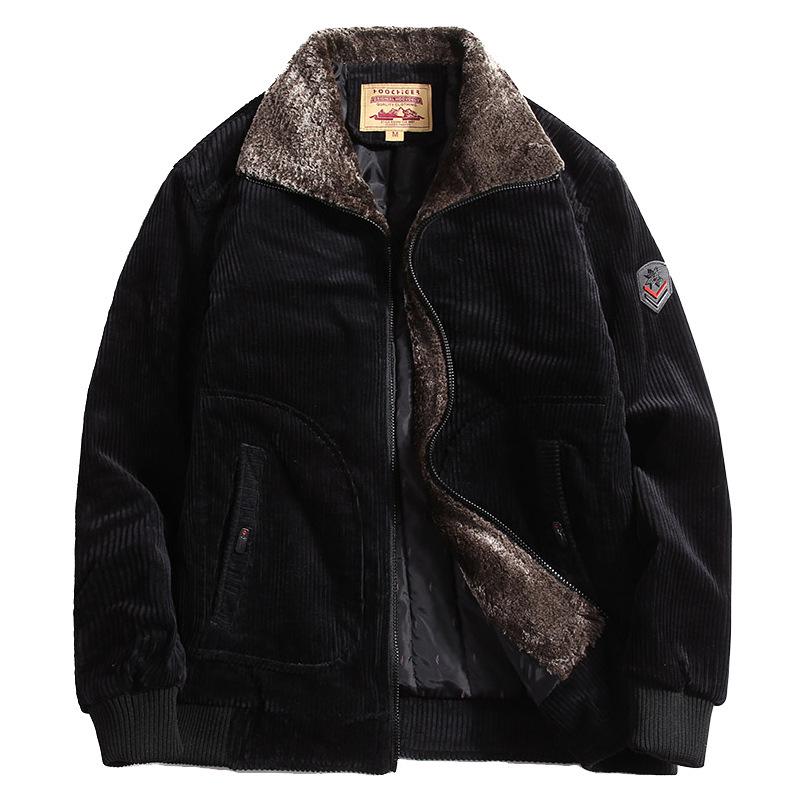 Men's Winter Corduroy Cotton Padded Stand Collar Jacket 9822