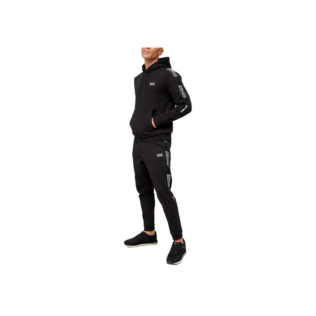 Emporio Armani EA7 Series Logo Hoodie Men Hoodies Black 3RPM11-PJ07Z-1200