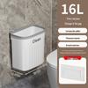 Wall-mounted Bathroom Trash Can with Lid, Large Capacity, for Kitchen, Living Room, and Toilet Paper