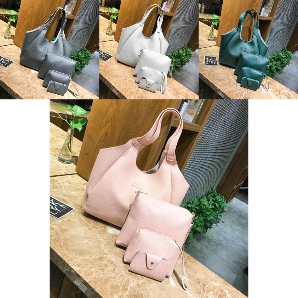 Elegant Fashion Women Handbags Messenger Shoulder Tote Bags 4pcs Purse Set