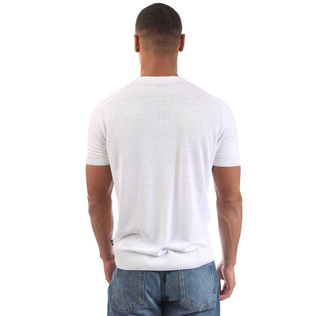 Boss Mens H-Jiovanni Tipped Short-Sleeved Sweater Top