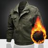 Men's Winter Casual Stand-up Collar Velvet Thickened Cotton Large-size Jacket Men's Solid Color Tooling Jacket