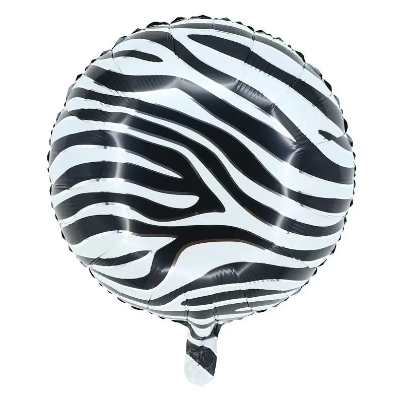 1 Pcs - 18-inch 4D Balloon - 18-inch Tropical Jungle Wildlife Balloon - Tiger, Leopard, Zebra Patterned Round Balloon Balloon