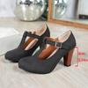 New Style High-heeled Women's Round-toe Thick-soled Shoes in Large Size