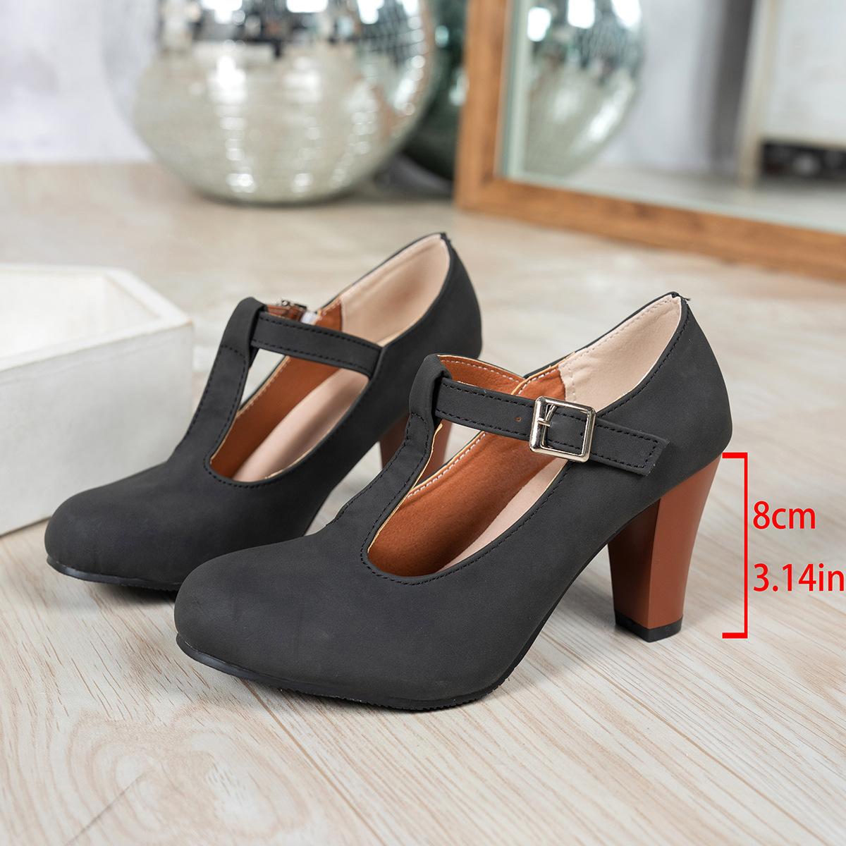 New Style Single Shoes - Women s Thick-soled Shoes - High Heels 35