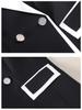 Women's Elegant White Suit Set: Color Block Jacket & Flare Pants