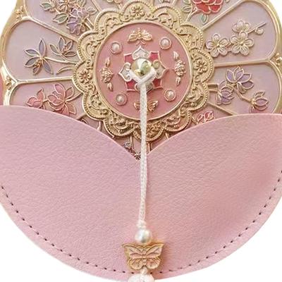 Flower Pattern Portable Compact Mirror Makeup Mirror with Stand for Women Girls Travel Office Desk Portable Makeup Mirror