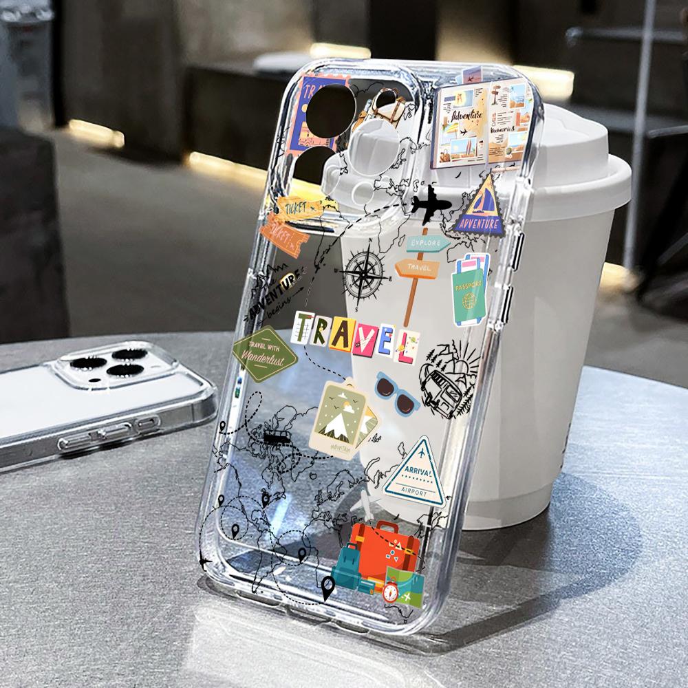 

Travel Themed Phone Case For Redmi Note 14 13 12 10 11 Pro 15C 14C 13C 4G Funda For Redmi 13 14 12 Pro+ 5G Clear Silicone Cover Redmi Note 11 4G