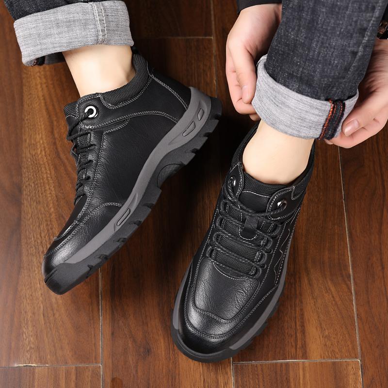 Golden Sapling Winter Men's Boots Retro Leather Outdoor Shoes for Men Platform Footwear Tactical Leisure Tooling Boot