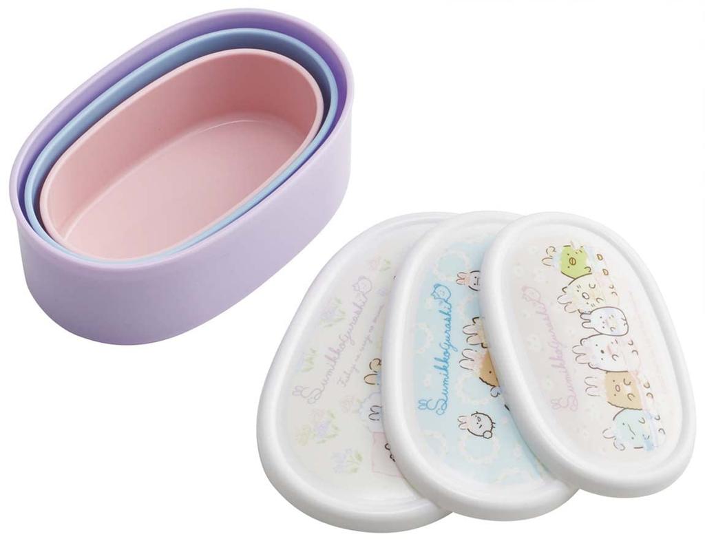 Skater Sumikkogurashi Rabbit Garden Lunch Set of Sealable Storage Made in Box, 860ml, 3, Containers, Japan, SRS3SAG-A