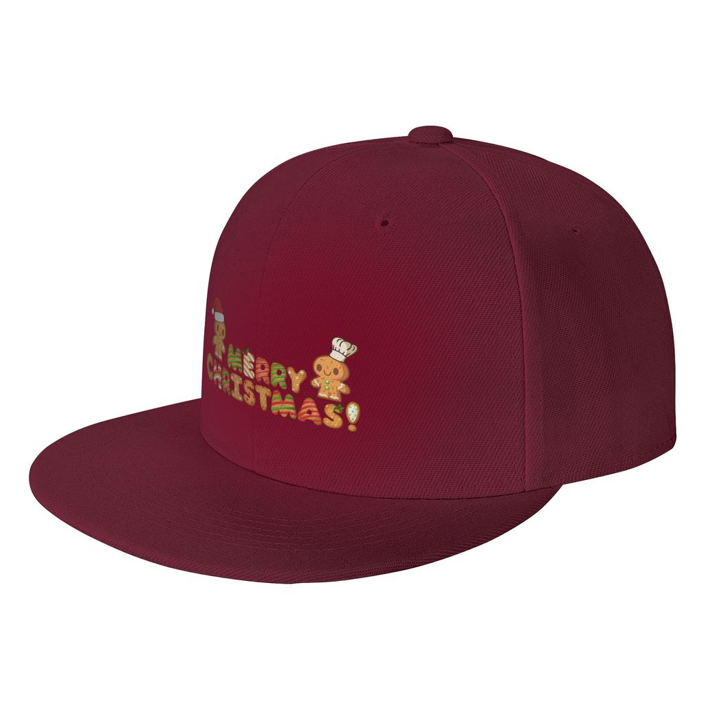 Fashion A Merry Gingerbread Christmas Flat Brim Sun Hat Snapback Luxury Cap