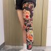 1 Paar Atmungsaktive Tattoo-Socken Japanischer Stil Ganzbein-Strumpf Herren Sonnenschutzsocken Angeln