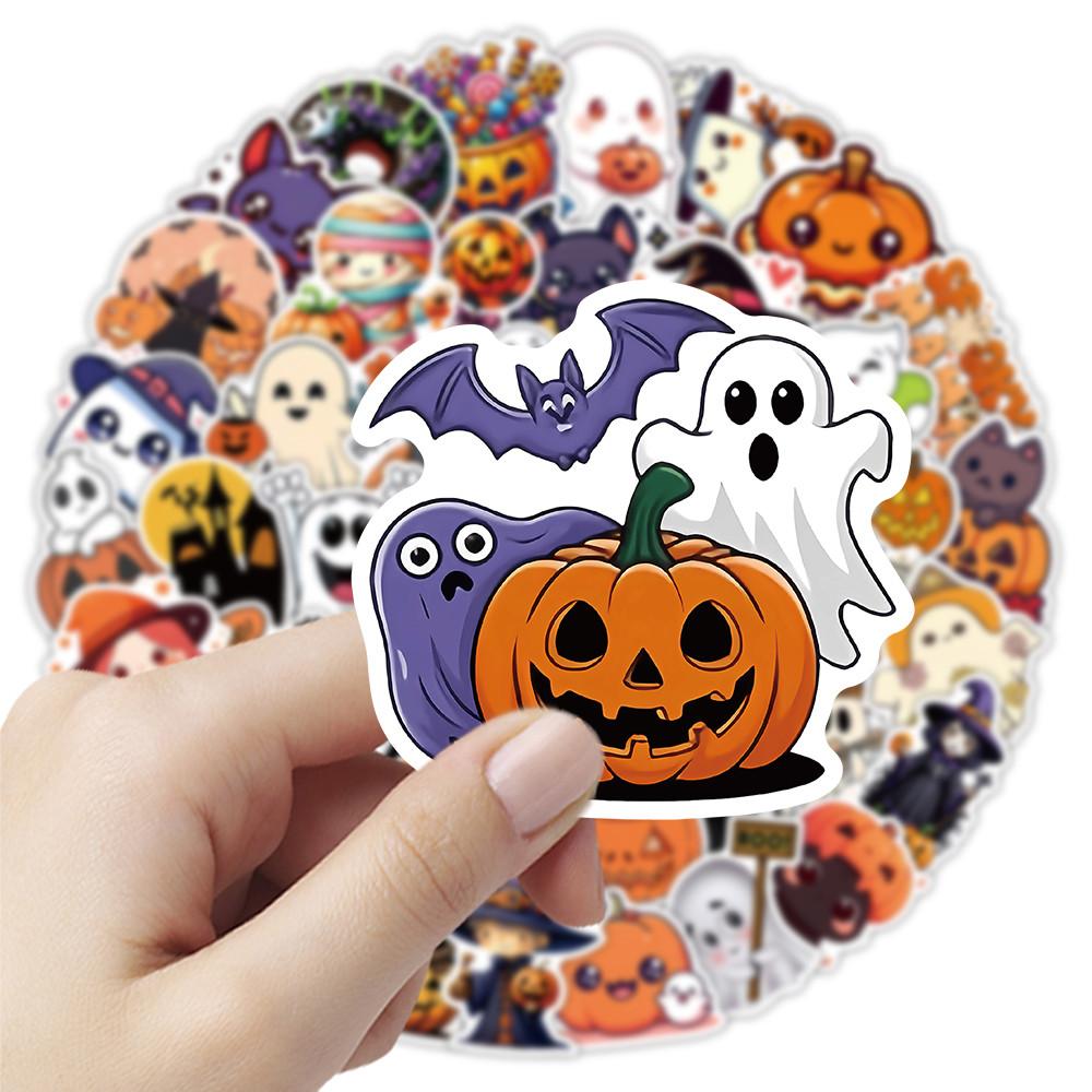 50-Piece Halloween Classic Stickers - Decorative Decals for Notebooks, Phone Cases, Jack-O'-Lanterns & Journals
