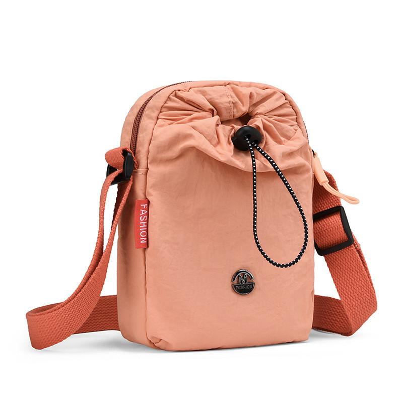 Oxford Fabric Mini Crossbody Bag For Casual Travel With Phone Pocket And Drawstring Closure