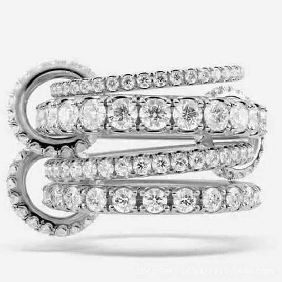 Interlocking Zircon Diamond Ring - Two-Tone Trendy Personalized Design