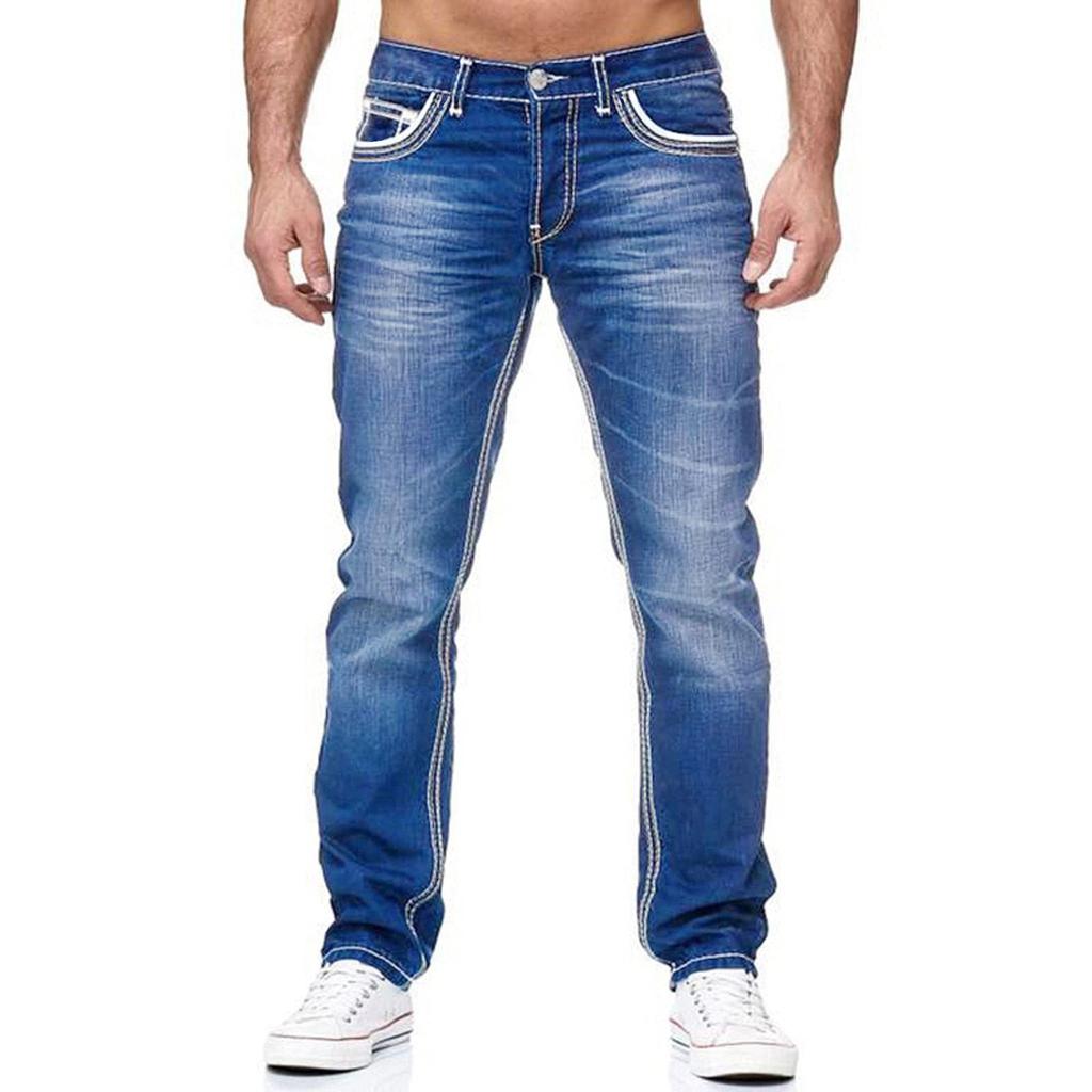 Straight Jeans Herren Gewaschen ohne Loch Jean Frühling Sommer Boyfriend Jeans Streetwear Locker Lässig Designer Lange Denim Hosen Hosen