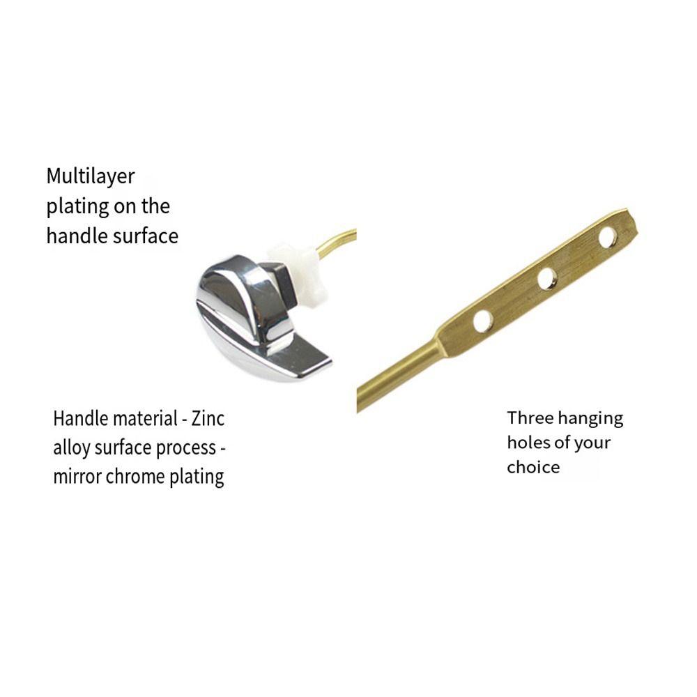 Měděná páka WC rukojeť Náhradní díly Boční montáž WC Splachovací rukojeť Koupelnové doplňky