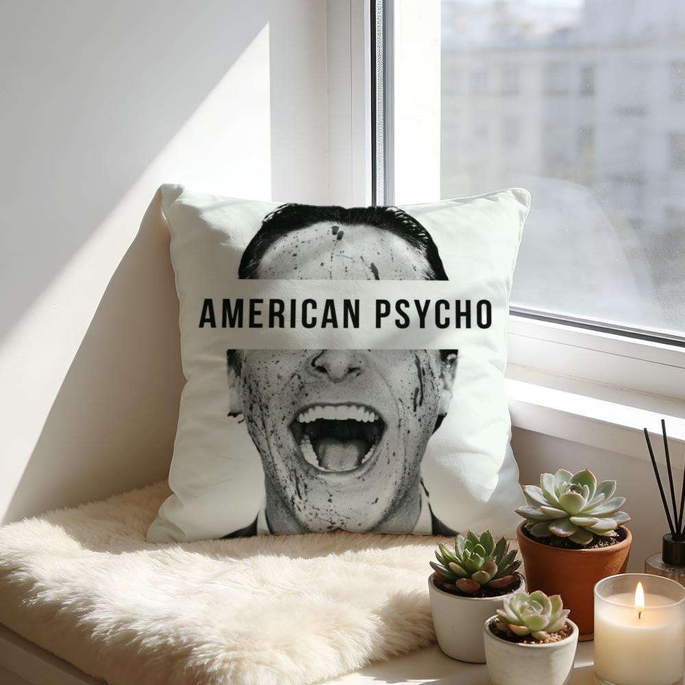 American Psycho Cushion Cover Cozy Velvet Throw PillowSoft Warm Cushion For Sofa Bed