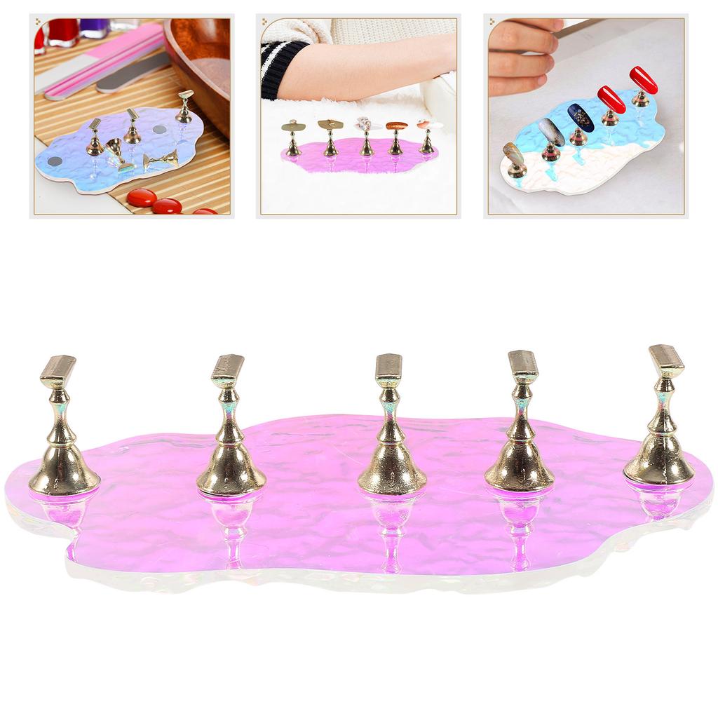 1Set Nail Tips Display Stand Aesthetic Functional Widely Used for Nail Art Practice and Decoration Press on Nails Stand