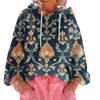 Sweat à capuche ample décontracté à manches longues et imprimé floral pour femme