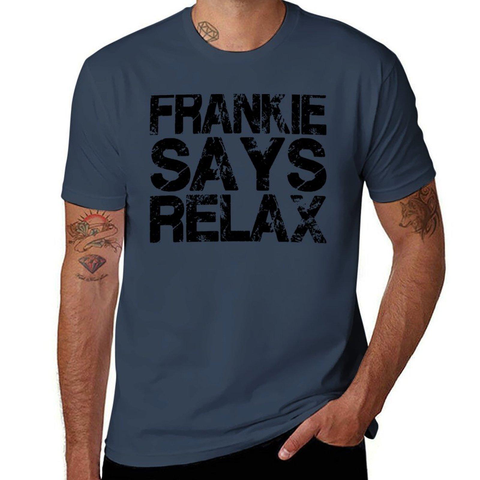Frankie Says Relax Distressed TShirt graphic t shirts for man t shirt man casual TShirt S