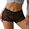 Women's Plus Size Sheer Underwear Invisible Seamless Hipster Lace Boyshorts Panties Sexy High Waisted