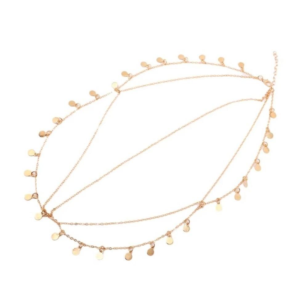 Disc Charms Forehead Chain Multilayer Headpiece Jewelry  Bridal Hair Accessories