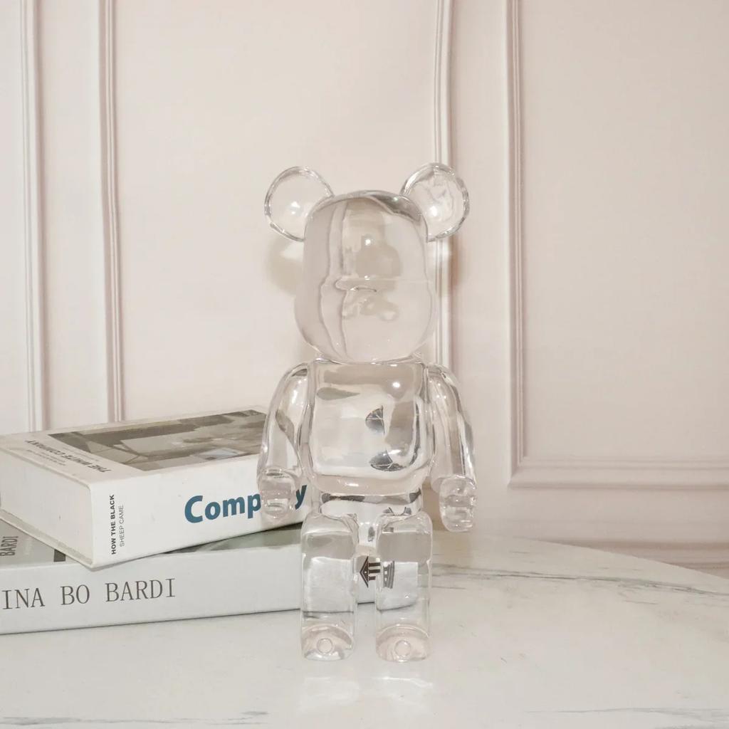 26cm Čirá Figurka Medvěda Pryskyřice Průhledná Socha Násilného Medvěda Estetická Socha Luxusní Dekorace Obývacího Pokoje Stolní Doplňky