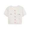 Kaslead New Women Clothes Western Style Fashion Simple and Versatile Single-Breasted Crisp Knit Cardigan