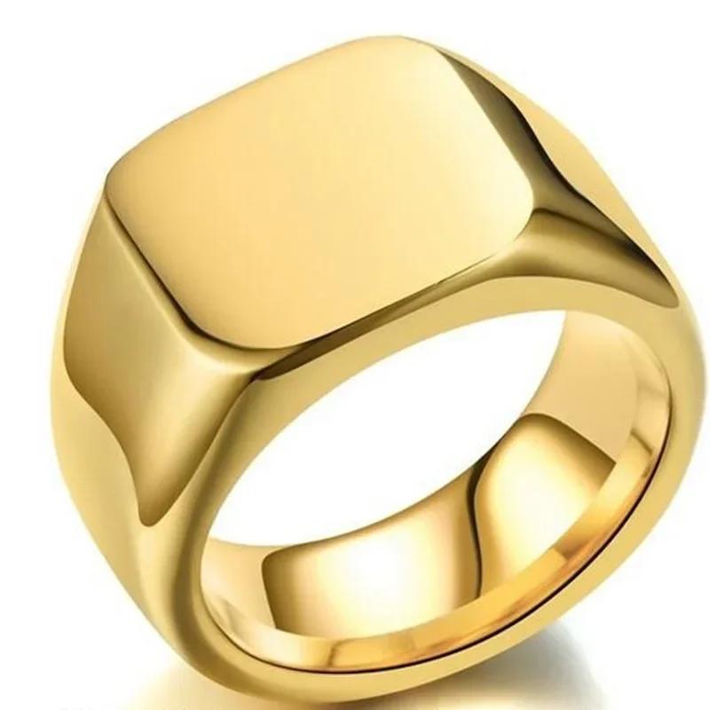 Biker Punk Style Rings for Men Width Signet Square Finger Fashion Brand Zircon Accessories Whole Sale