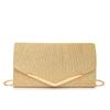 Gouden Klassieke Eenvoudige Vrouwen Bedel Portemonnee Tassen Glanzende Avondtas Banket Feest Handtas Metalen Ketting Crossbody Tas