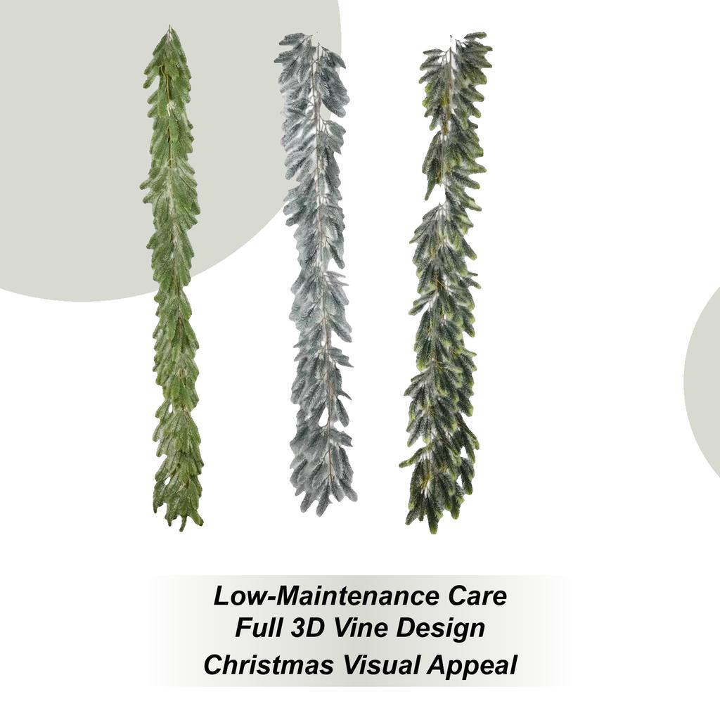 78.74in Green Plant Fake Cedar Artificial Realistic Pine Branches Soft Christmas Stems For Home Patio Yard Wall Living Room