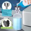 Mouth Wash Dispenser Bottle 12oz/350ml Transparent Mouthwash Bottle Set With Stainless Steel Spout Funnel Labels Cups Countertop