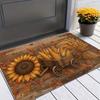 Flannel Door Mat Autumn Sleeping Fox Apple Basket Floor Rug for Front Door Entrance Bedroom Indoor Home Decor Foot Carpet