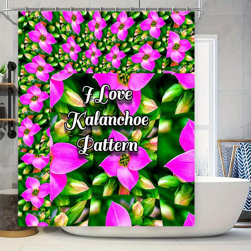 

Bright Vibrant Bathroom Shower Curtain Floral Pattern Decorations For Home Living Room Or Kitchen Kalanchoe Plant Print Shampoo W60H190(CM)-1 Pcs