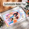 Personalized Crystal Velvet Carpet Custom Name Text,Cleo & Cuquín Anti Slip Area Rug For Home Decoration