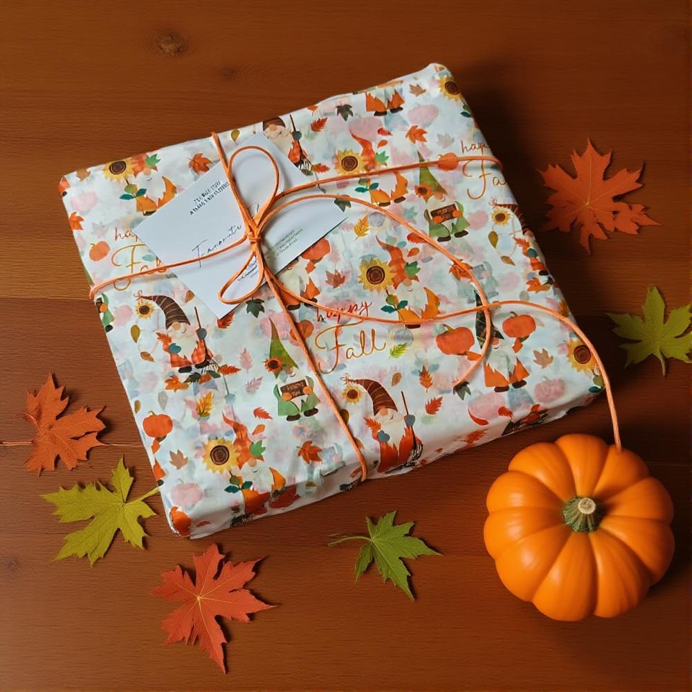 10pcs Thanksgiving Tissue Paper Fall Pumpkin Dwarf Gift Wrapping Paper DIY Craft Autumn Harvest Halloween Party Decorative Paper