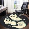 1pc Ghost Bunny Office Round Area Rug, Under Office Chairs Bedroom Living Room Home Decor, Room Deco