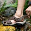 Summer Men Sandal Leather Mens Casual Shoes Outdoor Men Leather Sandals for Men Beach Shoes Roman Shoes Plus Size 38-48