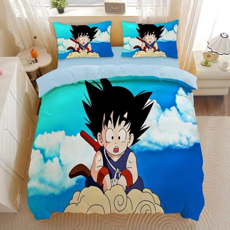 Bandai Print Dragon Ball Bedding Set Duvet Cover Pillowcase Anime Cartoon Twin Full Queen Bed Comforter Cover Boys Bedroom Gifts