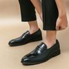 Square Headed Men's Loafers Classic Retro Gentleman Style Office Outdoor Walking Driving Shoes Flat Bottomed Non Slip Shoes