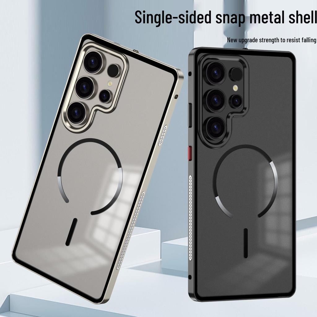 Magnetic Metal Frame Phone Case with Heat Dissipation for Samsung S23 Ultra/S24 Ultra