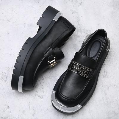 Trend Niche Men's Shoes New Fashion Platform Heightening Leather Shoes Versatile Casual Shoes Genuine Leather Commuting Tide